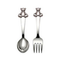 Reed & Barton Gingham Bear 2 Piece Baby Flatware Set